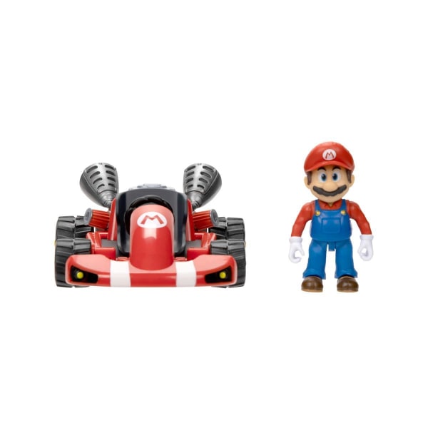 Super Mario Movie Pull Back Fordon med figur Mario multifärg