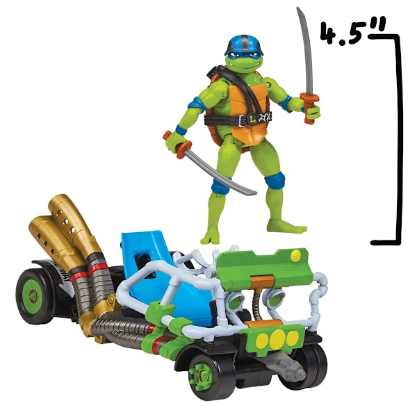Turtles Fordon med figur Assault Buggy with Leonardo multifärg