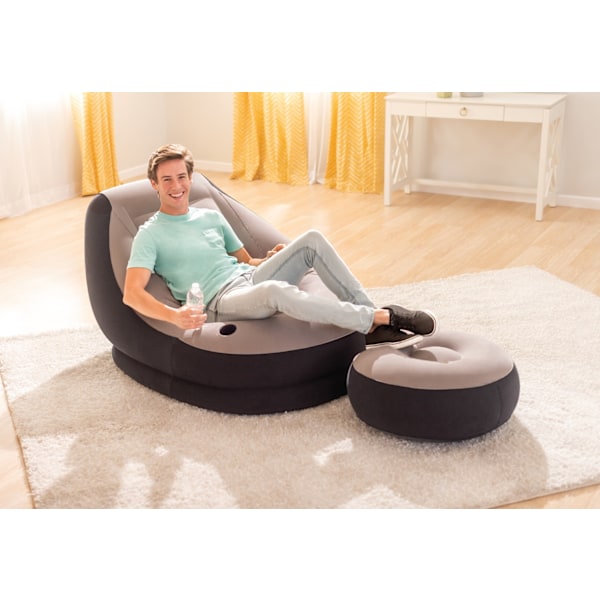 INTEX Ultra Lounge Uppblåsbar fåtölj med fotpall