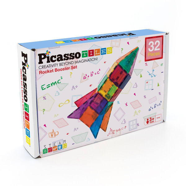 Picasso Tiles Rocket Booster Magnetic Tiles set 32 delar multifärg
