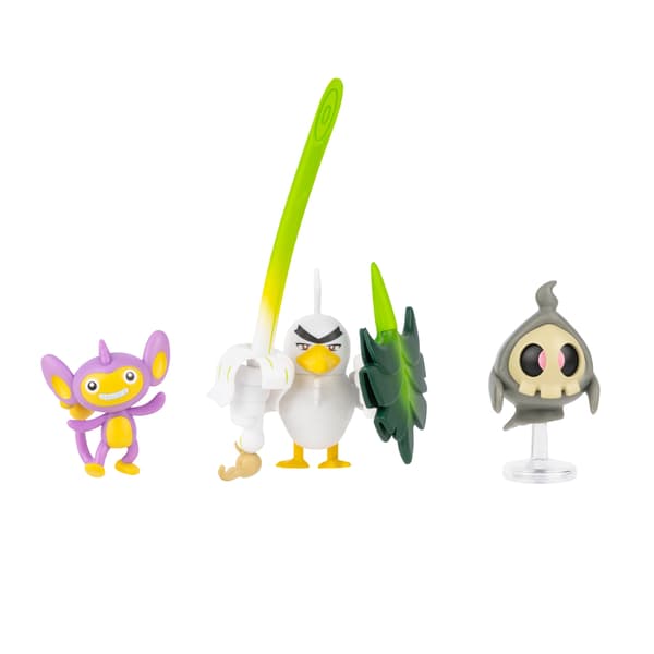 Pokemon Battle Figure Set Aipom + Sirfetchd + Duskull multifärg