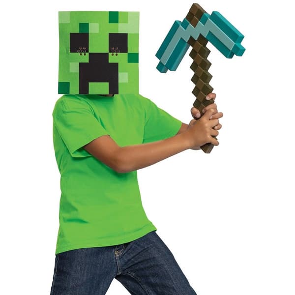 Minecraft Pickaxe & Mask Set Creeper multifärg