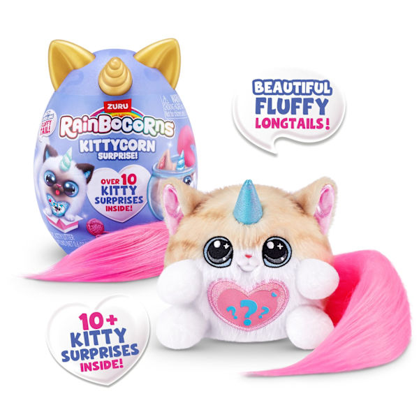 Rainbocorn Kittycorn Surprise Fluffy Tail multifärg