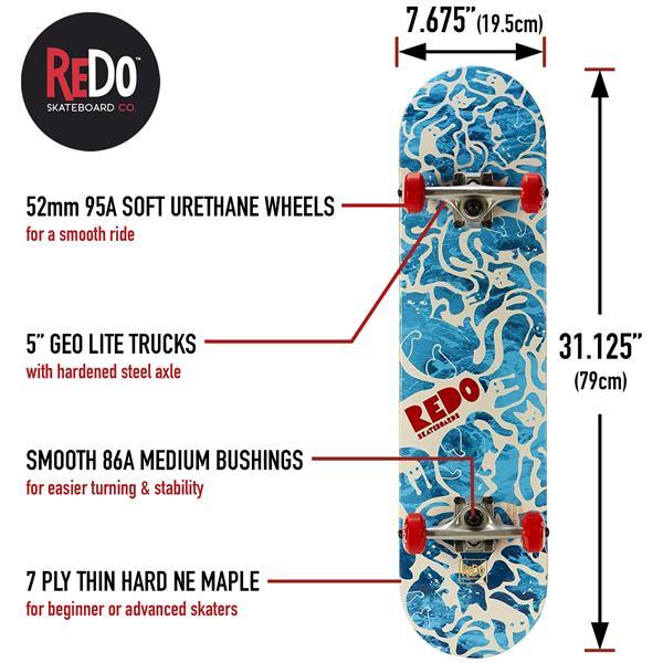 REDO Skateboard Pop Cat Camo multifärg