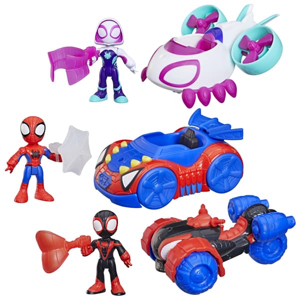 Spider Amazing Friends Fordon 3-pack multifärg