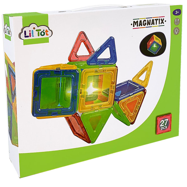 Lil'Tot Magnatix 27 delar med ljusdel multifärg