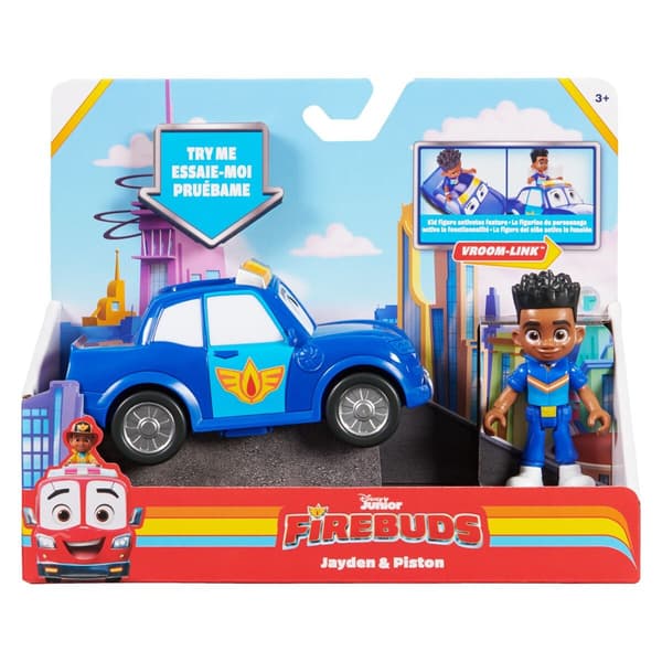 Firebuds Fordon med figur Jayden & Piston multifärg