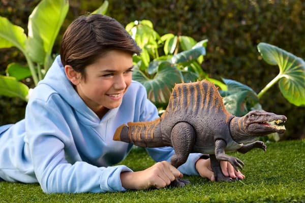 Jurassic World Rebirth Tail Thrasher Spinosaurus multifärg