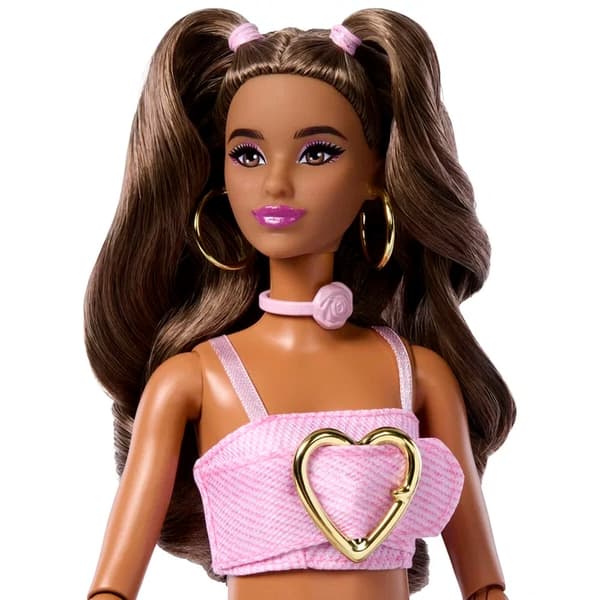 Barbie Deluxe Style Rosa utsvängda jeans Latina no 11