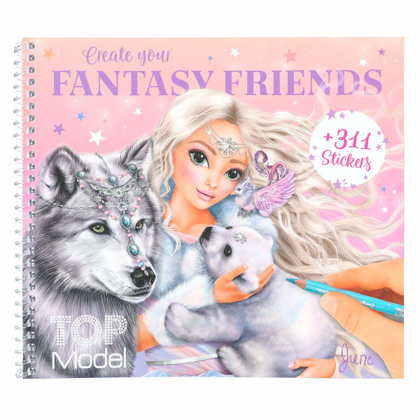 TOPModel Fantasy Friend Målarbok med stickers multifärg