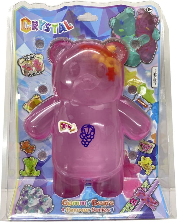 Stretchapalz Crystal Gummy Bears Maxi 24cm Grapey (Pink) multifärg