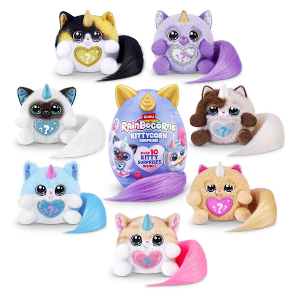 Rainbocorn Kittycorn Surprise Fluffy Tail multifärg