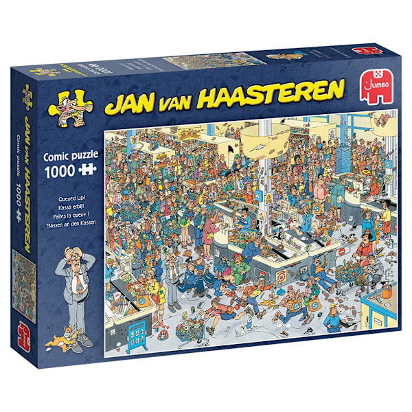 Jan Van Haasteren Queued Up! Pussel 1000 bitar multifärg
