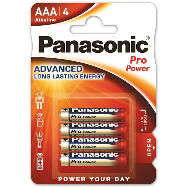 Batteri LR03/AAA 4-Pack Blå, Guld, Röd