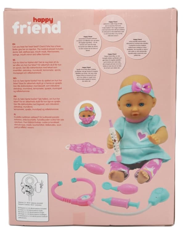 Happy Baby Docka 30cm med doktortillbehör multifärg