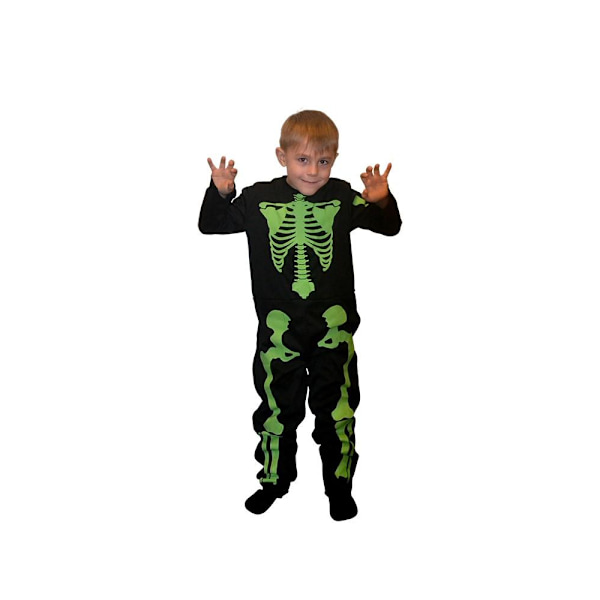 Skelettdräkt Glow in the dark 122/134 multifärg