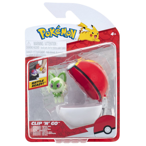 Pokemon Clip n Go Sprigatito + Repeat multifärg