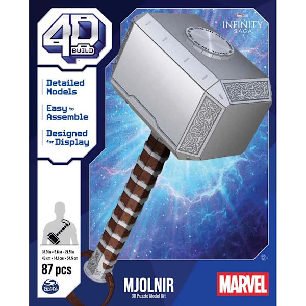 4D Build Pussel Marvel Mjölner Thors Hammer