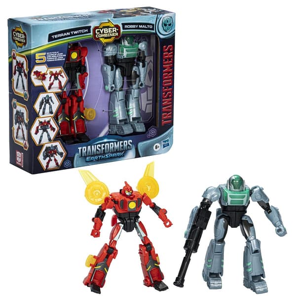 Transformers Earthspark Cyber Combiner Terran Twitch/Robby Malto multifärg