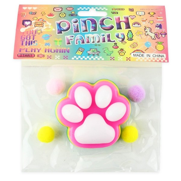 Squishy Cat Paw Rainbow multifärg