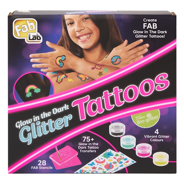 FabLab Glow in the dark Glitter Tattoos multifärg