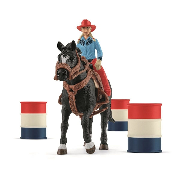 schleich® FARM WORLD Cowgirl Barrel racing 42576 multifärg