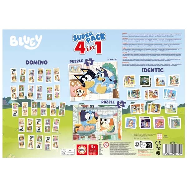 Educa Bluey Superpack 4 In 1 Spel & Pussel multifärg