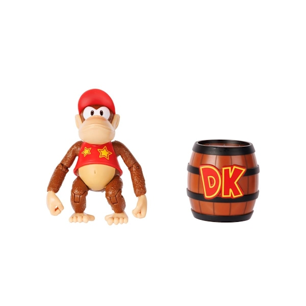 Donkey Kong Figur 10cm Diddy Kong with DK Barrel multifärg