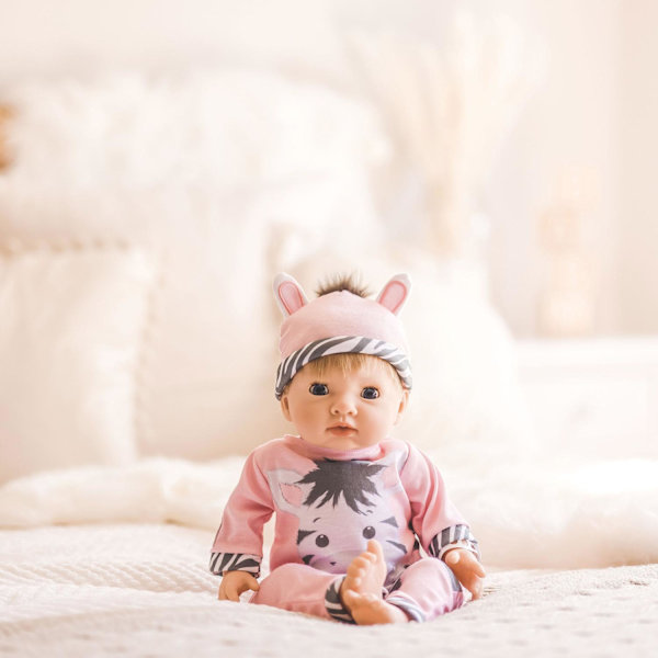 Tiny Treasure Docka Blont Hår Zebra Outfit multifärg