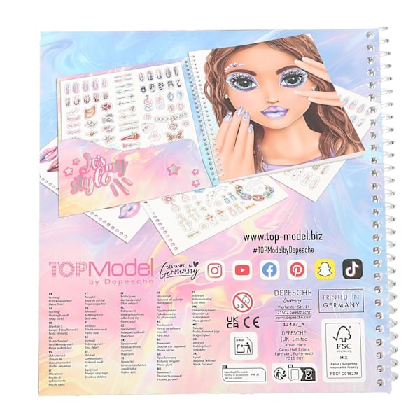 TOPModel Style me Face Stickersbok multifärg