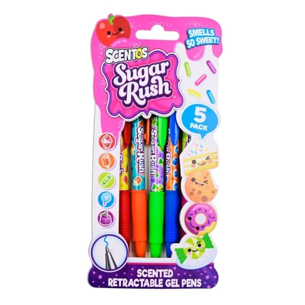 Scentos Sugar Rush Gelpennor med doft 5-pack