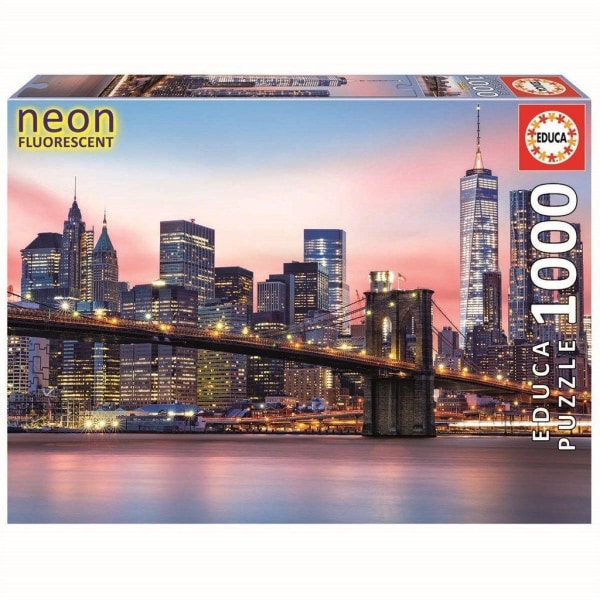 Educa Brooklyn Bridge Neon Pussel 1000 bitar multifärg