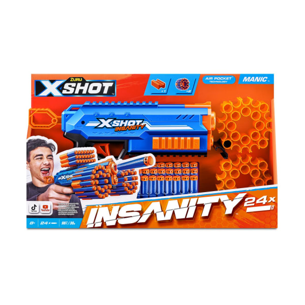 X-Shot Insanity Manic med 24 darts multifärg