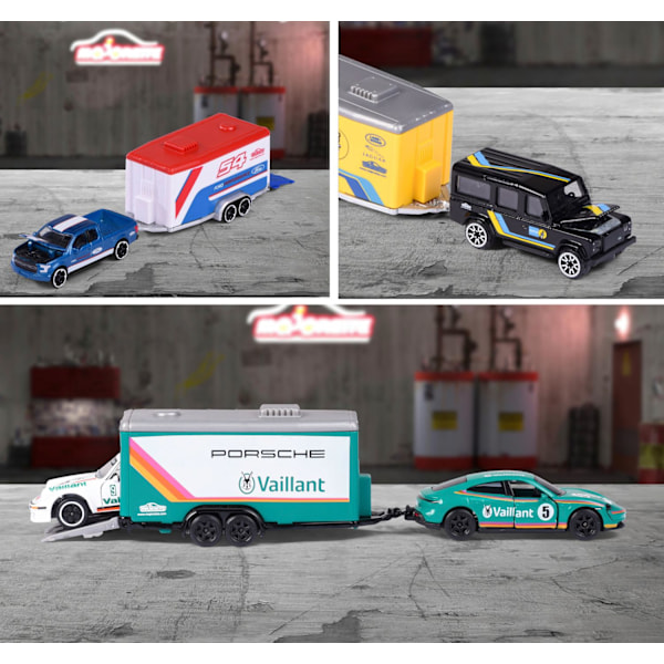 Majorette Race Trailer Mack Granite + NIssan GT-R Nismo GT3 multifärg