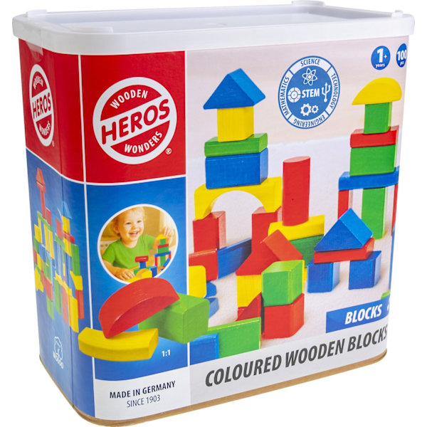 Heros Blocks Träklossar 100-pack multifärg