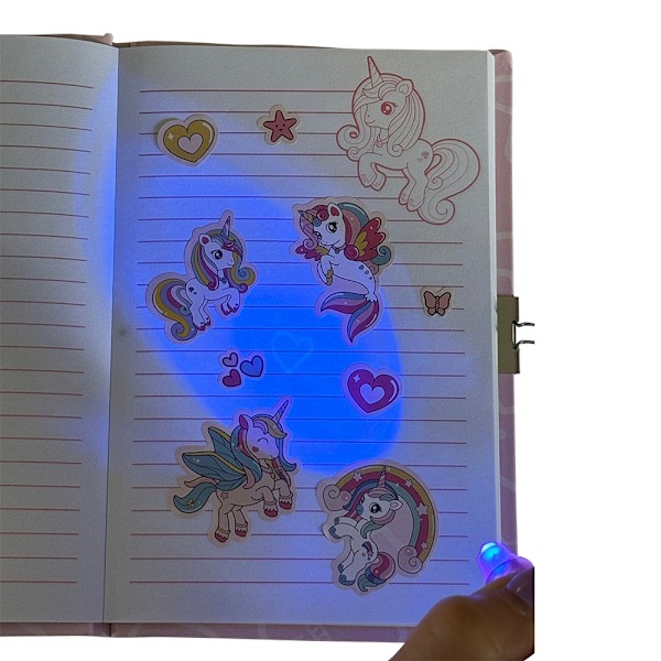 Unicorn Dagbok med magisk penna Set multifärg