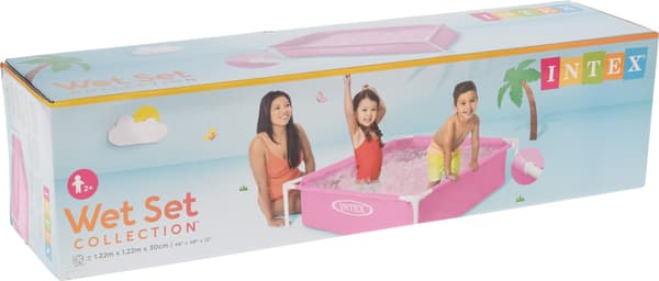 INTEX Pool med metallram Rosa multifärg
