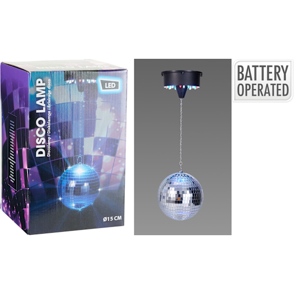 Discokula LED Silver 15cm multifärg