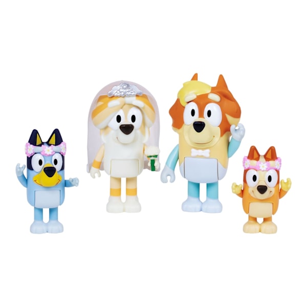 Bluey Figurer 4-pack Wedding Time Bröllopsset multifärg