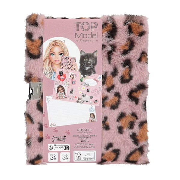 TOPModel Dagbok Fluffig med hjärtlås Rosa multifärg