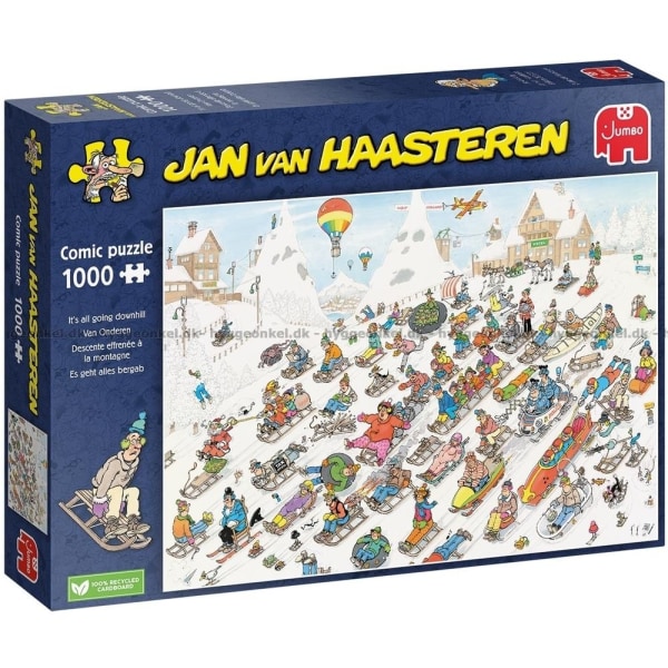 Jan Van Haasteren It's All Going Downhill Pussel 1000 bitar multifärg