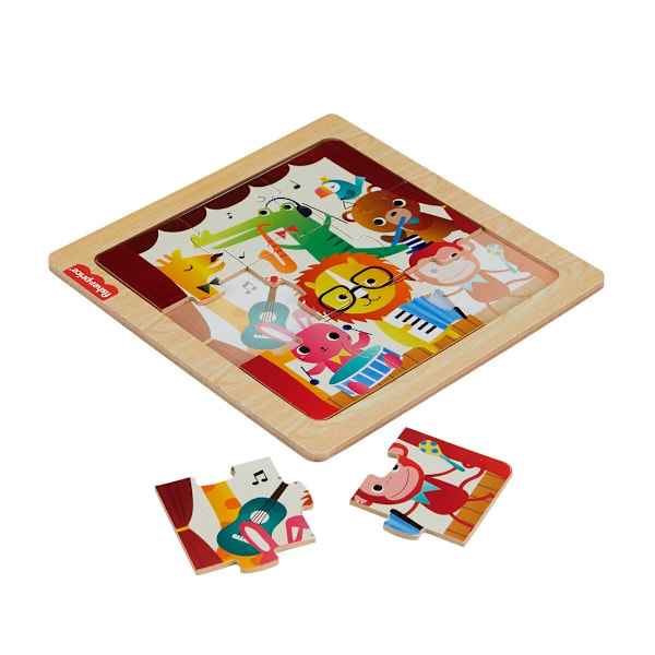 Fisher Price Rampussel i trä 9 bitar Instrument multifärg