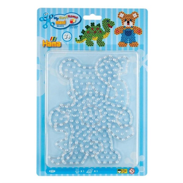 Hama Maxi Pärlplattor Dinosaurie/Teddybjörn multifärg