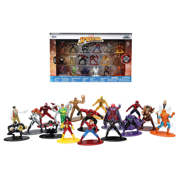 Marvel Spiderman Samlarfigurer Nano Metall 18-Pack multifärg
