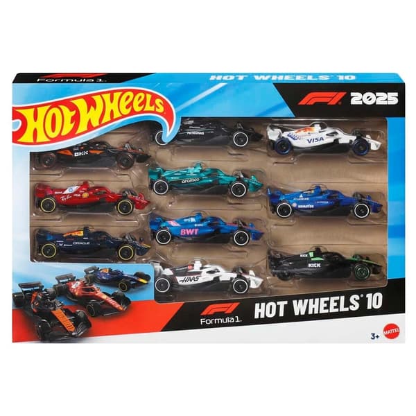 Hot Wheels F1 2025 1:64 10-Pack multifärg