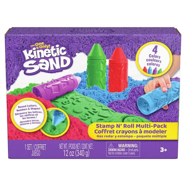 Kinetic Sand Stamp N' Roll Multipack multifärg