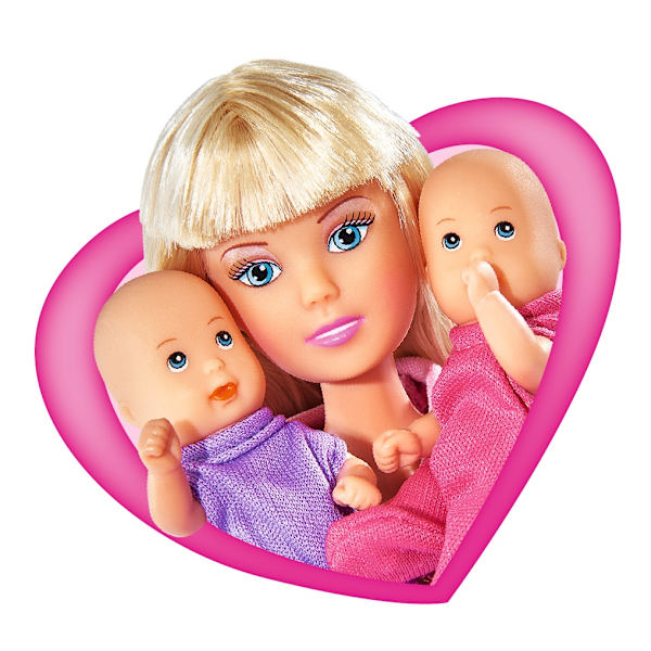 Steffi Love Sunshine Twins Docka med barnvagn Lila Lila