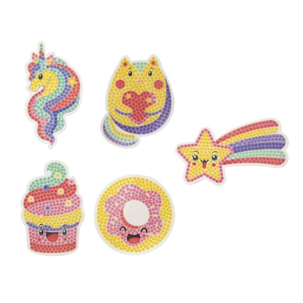 Diamond Painting Magneter Unicorn 5-p multifärg
