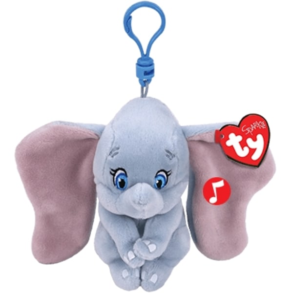 TY Disney Dumbo Elefant med ljud Clip multifärg