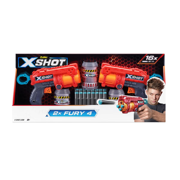X-Shot Combo Blaster Pack 2x Fury 4 multifärg